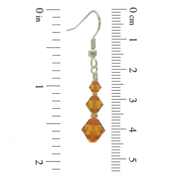 ATHALIE silver plated topaz yellow crystal hook earrings