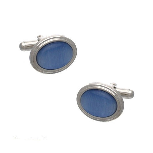 Aubrey Silver Blue Crystal Cufflinks