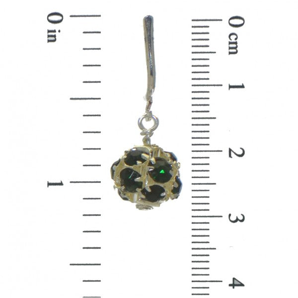 AUDRA 10mm silver plated emerald green crystal clip on earrings