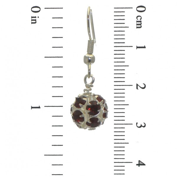 AUDRA 10mm silver plated siam crystal hook earrings