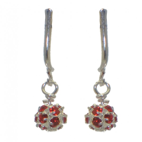 AUDRA 6mm silver plated siam crystal clip on earrings