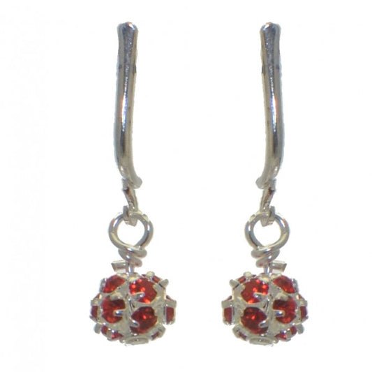 AUDRA 6mm silver plated siam crystal clip on earrings