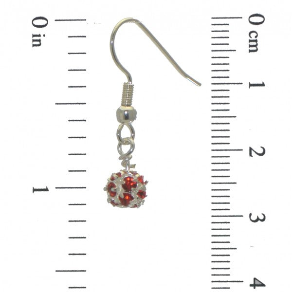 AUDRA 6mm silver plated siam crystal hook earrings