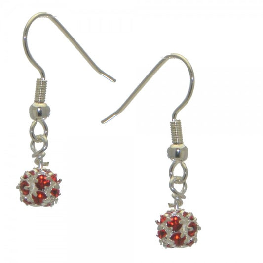 AUDRA 6mm silver plated siam crystal hook earrings