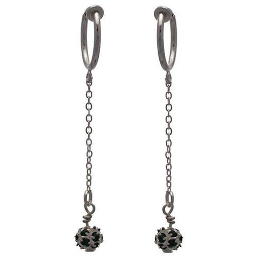AUDRA CERCEAU 6mm Silver Plated Emerald green Clip On Earrings
