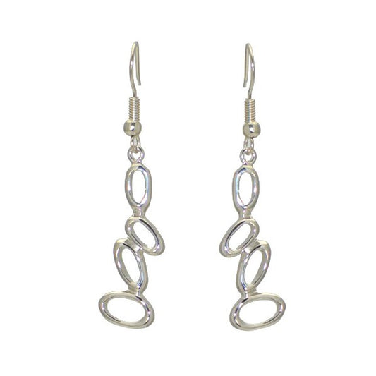 AUTUMN Silver Plated Tumbling Loop Hook Earrings by VIZ