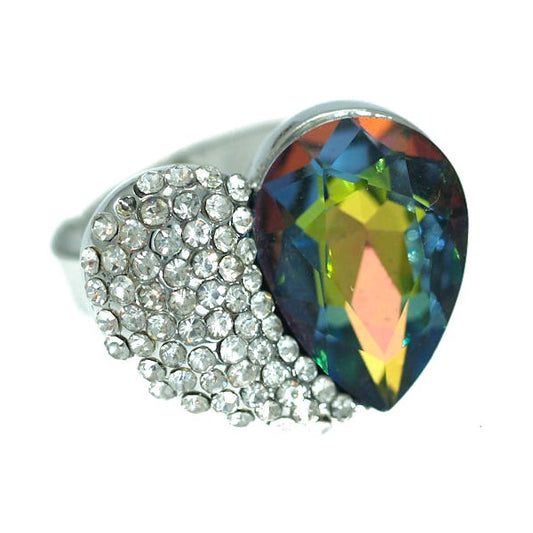 Axelle Silver tone Tourmaline Crystal Fashion Ring