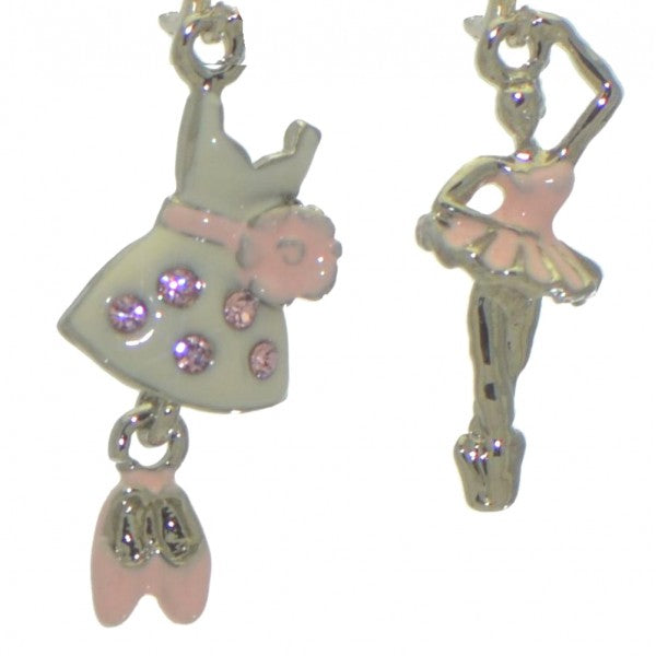 AYAKO pink ballerina and dress clip on earrings