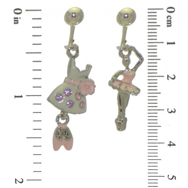 AYAKO pink ballerina and dress clip on earrings