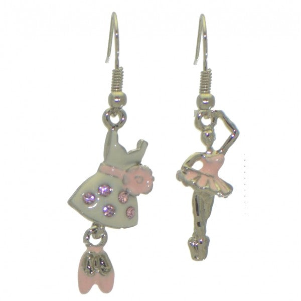 AYAKO pink ballerina and dress hook earrings