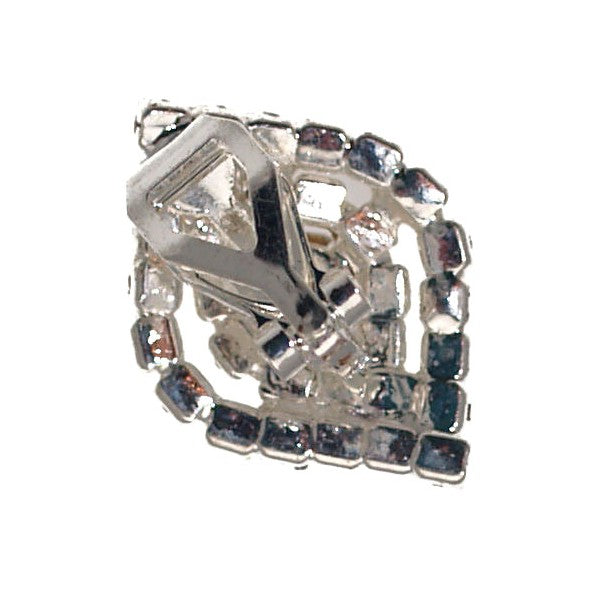 BAKANA Silver Plated Crystal Clip On Earrings