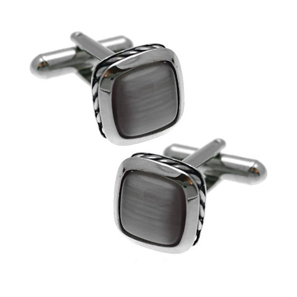 Basil Silver tone Lilac Square Cufflinks