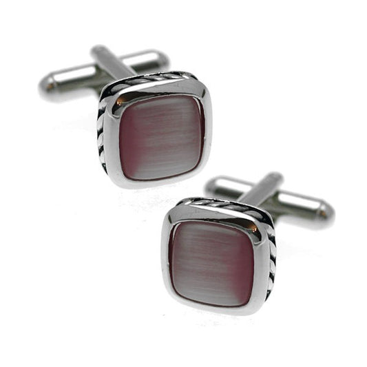 Basil Silver tone Pink Cufflinks