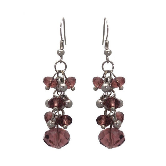 Bebell Silver tone Amethyst Hook Earrings