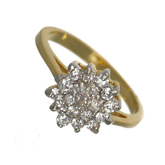 Belgravia Gold Rhodium Plated Cubic Zirconium Dress Ring size N