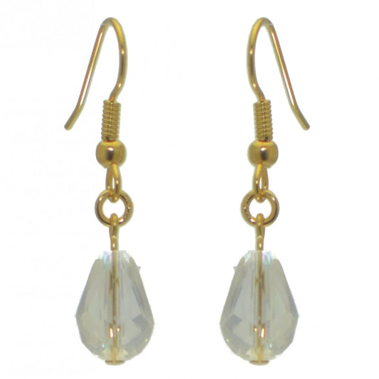 BETRESH gold plated clear ab crystal glass hook earrings