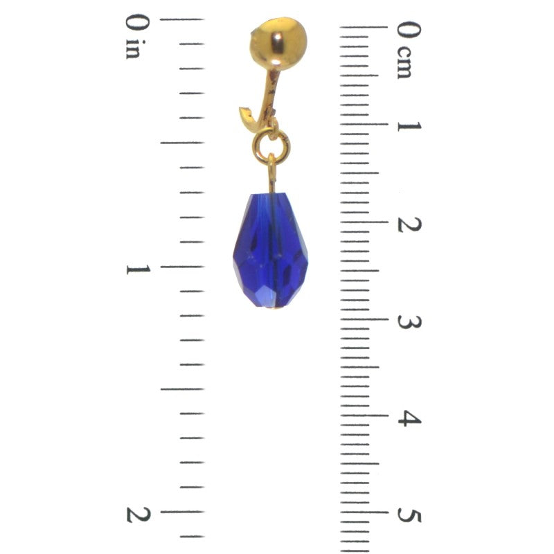 BETRESH gold plated cobalt blue ab crystal glass clip on earrings