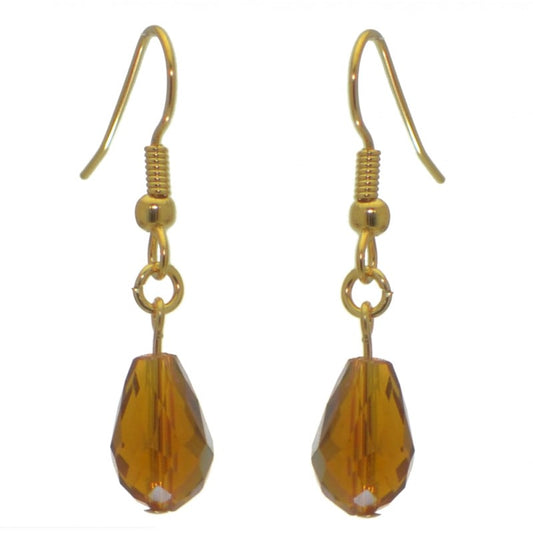 BETRESH gold plated gold ab crystal glass hook earrings