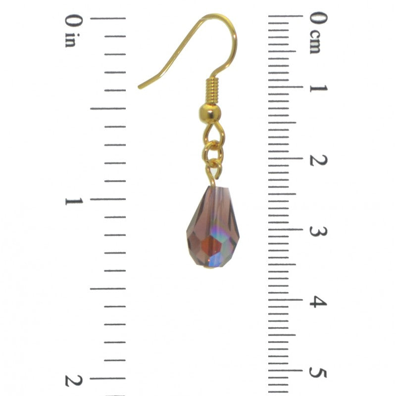 BETRESH gold plated purple ab crystal glass hook earrings