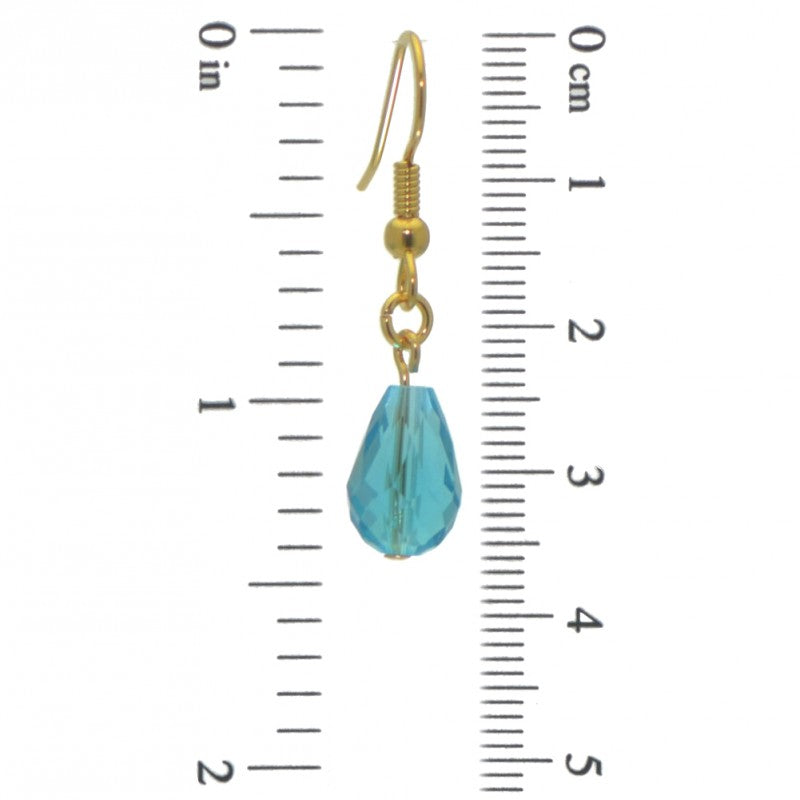 BETRESH gold plated turquoise ab crystal glass hook earrings