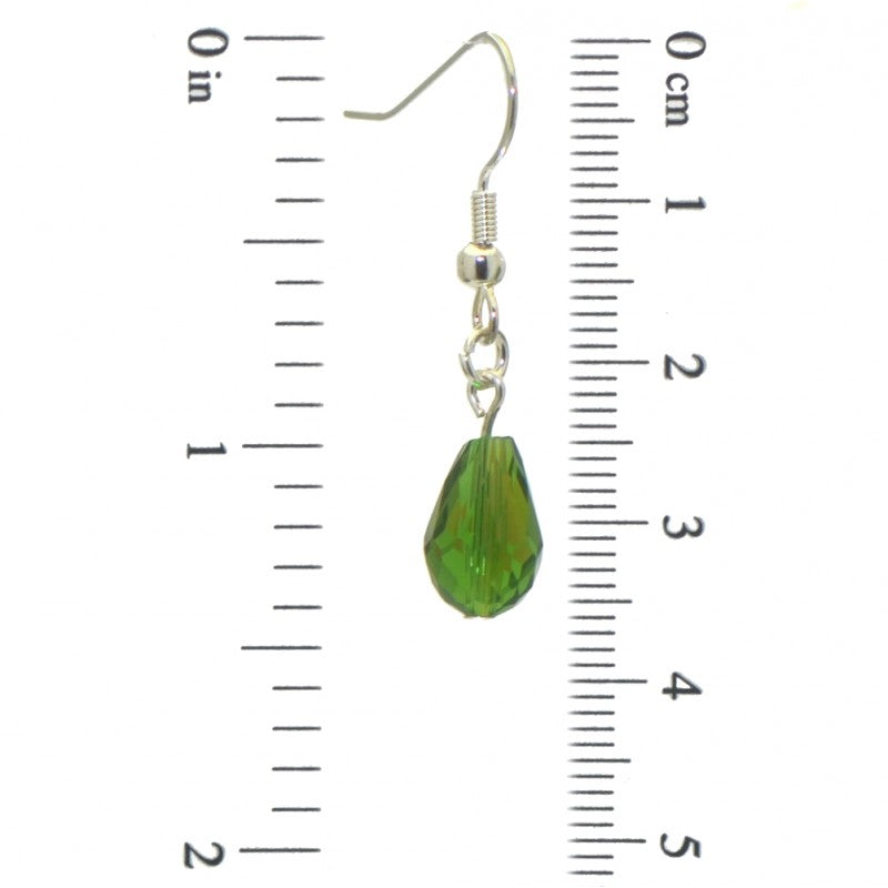 BETRESH silver plated green ab crystal glass hook earrings