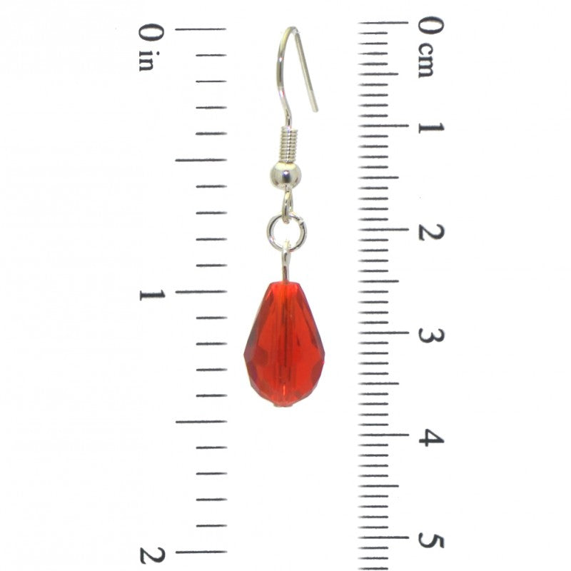 BETRESH silver plated red ab crystal glass hook earrings
