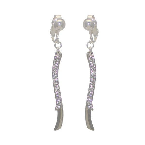 BIBI Silver plated Crystal Clip On earrings