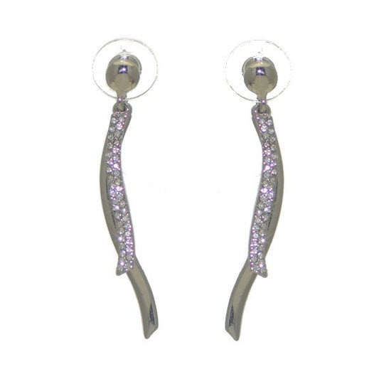 BIBI Silver tone Crystal Post earrings