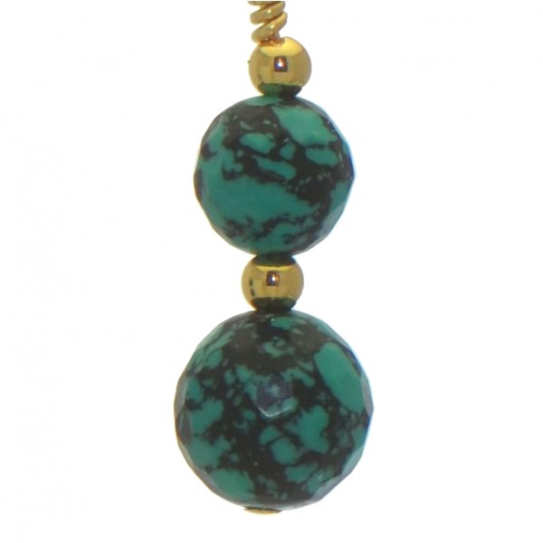 BLAISE DOUBLE gold plated turquoise clip on earrings