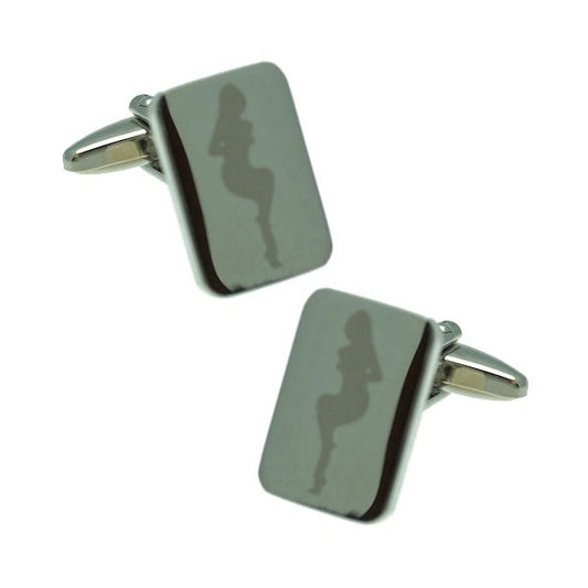 Bond Silver tone Lady Cufflinks