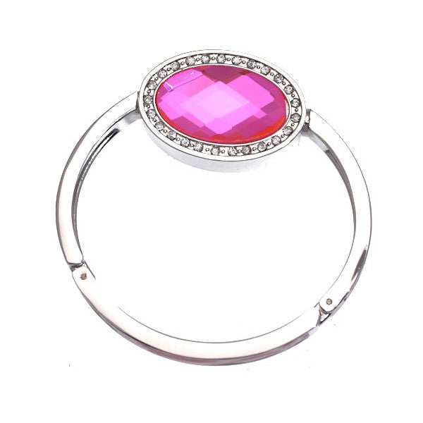 FEMME Silver tone Pink Oval Handbag Hook / Bracelet