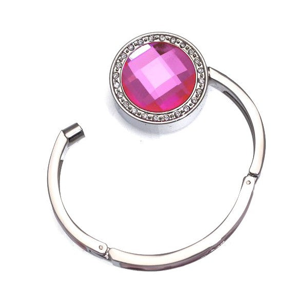 FEMME Silver tone Pink Round Handbag Hook / Bracelet