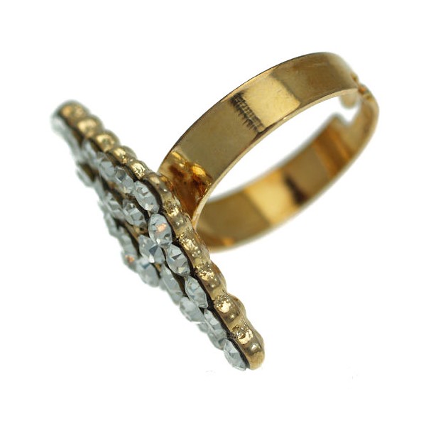 Brady Gold tone Clear Crystal Fashion Ring