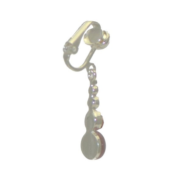 BREANNA Silver plated Amethyst Crystal Clip On Earrings