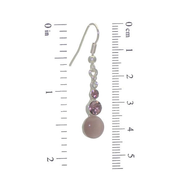 BREANNA Silver tone Amethyst Crystal Hook Earrings