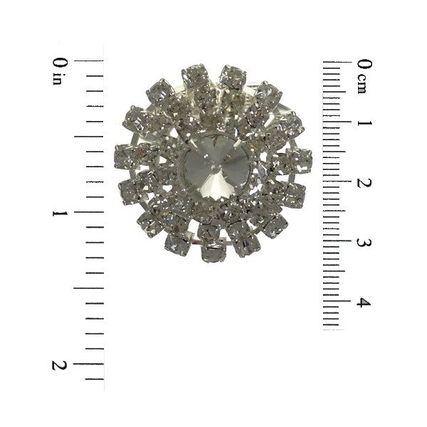 ANTHENIS Silver tone Crystal Scarf Clip/Brooch