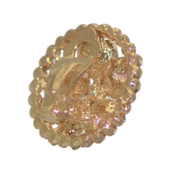 BRYLEN Gold tone Pink faux Pearl Crystal Clip On Earrings