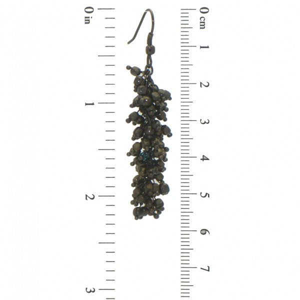 BUNCH OF GRAPES gunmetal hook earrings