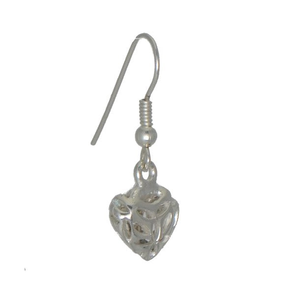 CAMMEO Silver Plated Lattice Heart Hook Earrings by VIZ