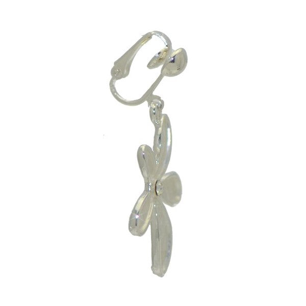 CANDI Silver Plated Flower Clip On Earrings by Rodney