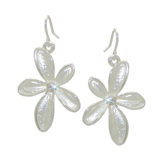CANDI Silver Plated Flower Hook Earrings by Rodney