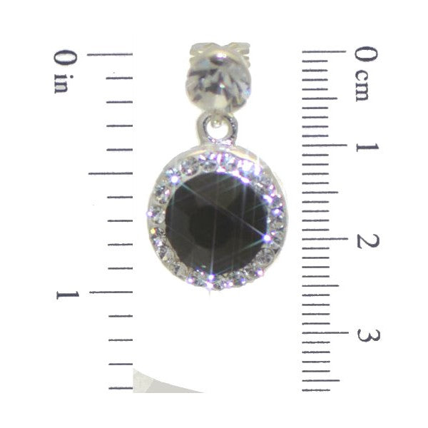 CAOILINN 14mm Silver tone Jet Crystal Clip On Earrings