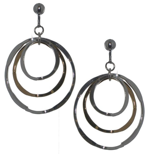 CAOIMHE Silver and Gold tone Wavy Hoop Clip On Earrings