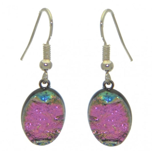 CAPRICIA silver plated pink oval hook Earrings by VIZ