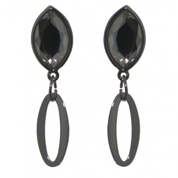 CAPUCINE Silver plated Clear Clip On Earrings