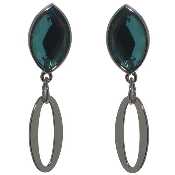 CAPUCINE Silver Plated Turquoise Clip On Earrings