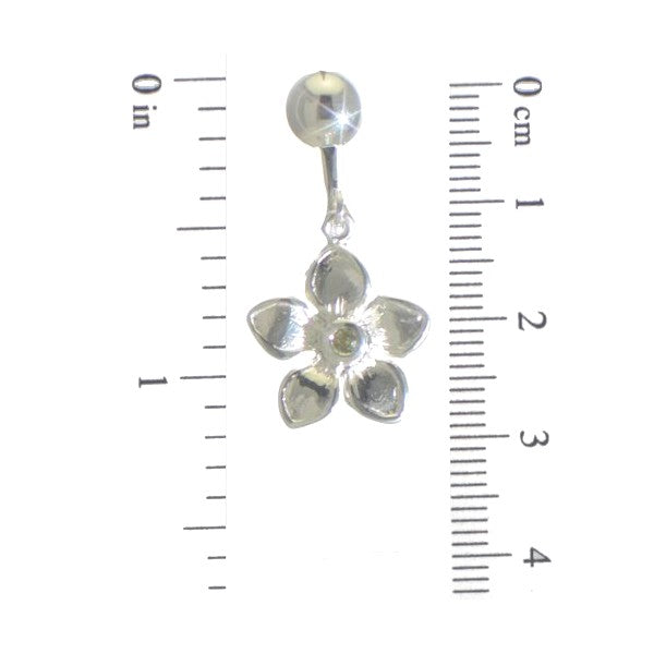 CARMELLA Silver Plated Peridot Crystal Flower Clip On Earrings By VIZ
