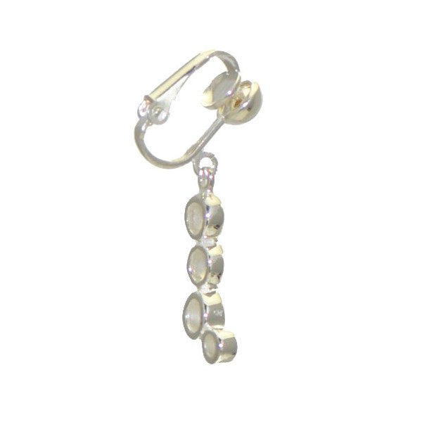 CASCADE Silver Plated Multi-Circle Clip On Earrings by VIZ