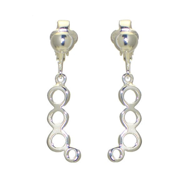CASCADE Silver Plated Multi-Circle Clip On Earrings by VIZ