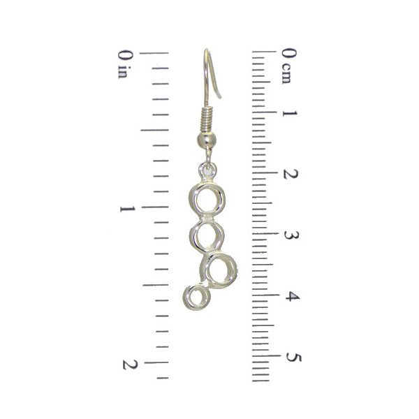 CASCADE Silver Plated Multi-Circle Hook Earrings by VIZ